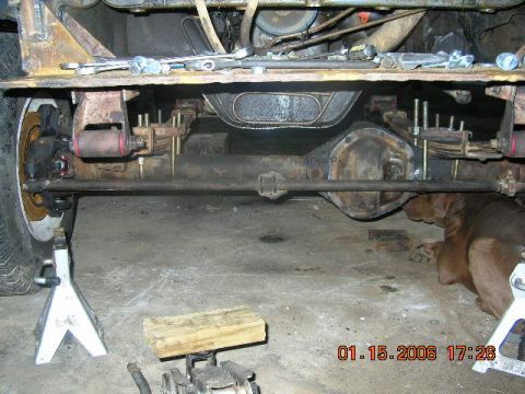 1991 Ford F-150 - Seemore is sittin on his new axle now. All he needs is brake lines and steering and a few odd & ends.