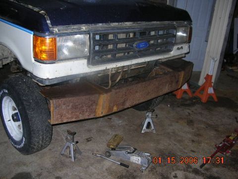 1991 Ford F-150 - Here it sits with the bumper my dad built for it. It's more than i had intended but he made it while I was at school, so...I like it. It wi…