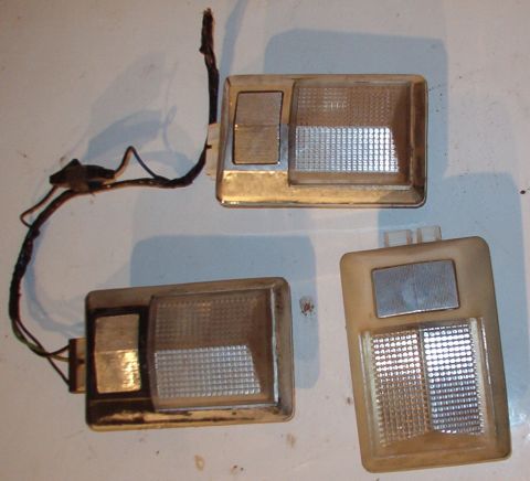 1983 Ford Bronco - Cargo lamps for '78-91 Broncos Most of the chrome has worn off the 2 lower ones. Sold The top one & the L (black) one. For the uncut wiring…