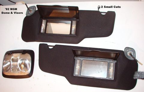 1994 Ford Crown Victoria - Black Visors & Dome lamp from '92 MGM 2 small cuts on driver visor top near support bar. 2 grab handles with coathooks & screw covers also…