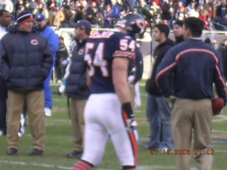 Football player in uniform with number 54 on his back