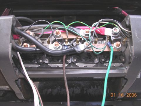 1994 Ford Bronco - Wiring for a winch solenoid system, showing multiple connections and components.