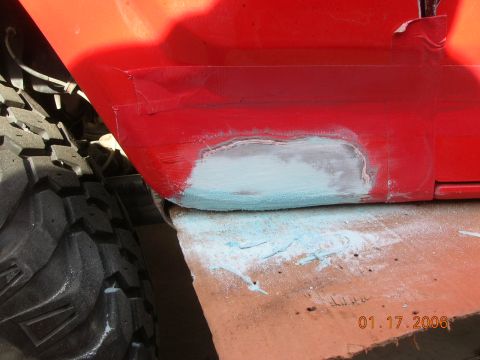 1985 Ford Bronco - first coat of bondo...sanded with 40 grit.