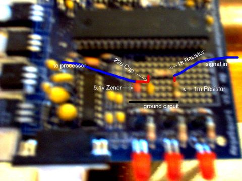 1994 Ford Probe - This image shows a close-up of a circuit board with various electronic components labeled.