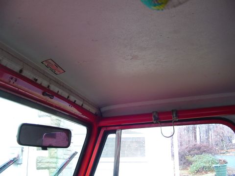 1989 Jeep YJ - Interior shot of a 1989 Jeep YJ, focusing on the headliner and interior details.