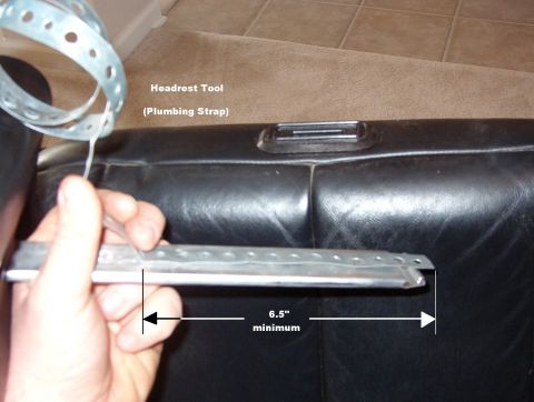 1994 Ford Crown Victoria - Tool Detail This is how the tool needs to run inside the chair to release the catch.