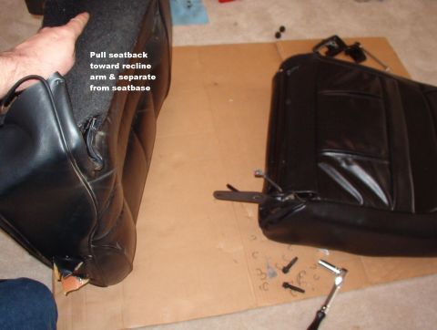 1994 Ford Crown Victoria - Separate Pull the seatback to slide the pin out from the other side and the back will come away from the base.
