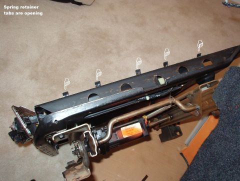 1994 Ford Crown Victoria - Spring Tabs On all 4 chairs that I've opened, these tabs have lifted - some have even folded back or torn, allowing the springs to sag.