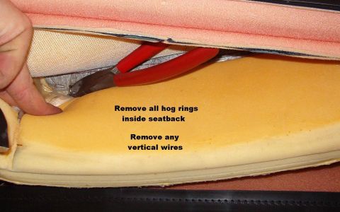 1994 Ford Crown Victoria - Seatback Hog Rings All the hog rings must be removed before the cover can be removed. The pad can not be left attached to the cover, like t…