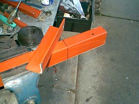 1983 Ford Bronco - I needed to get some mud flaps to be legal. I just happen to have this fron another project. 2" angle bar and 2"X3" rectangle tube and some…