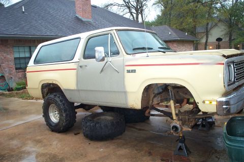 1978 Dodge Power Ram - This 1978 Dodge Power Ram is in the process of having its front suspension repaired.
