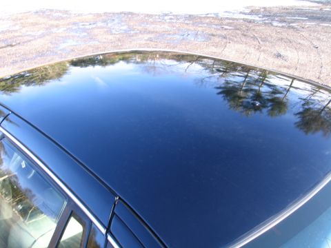 1991 Ford LTD Crown Victoria - The reflection on the car's roof shows trees and the sky, but no specific vehicle details are visible.