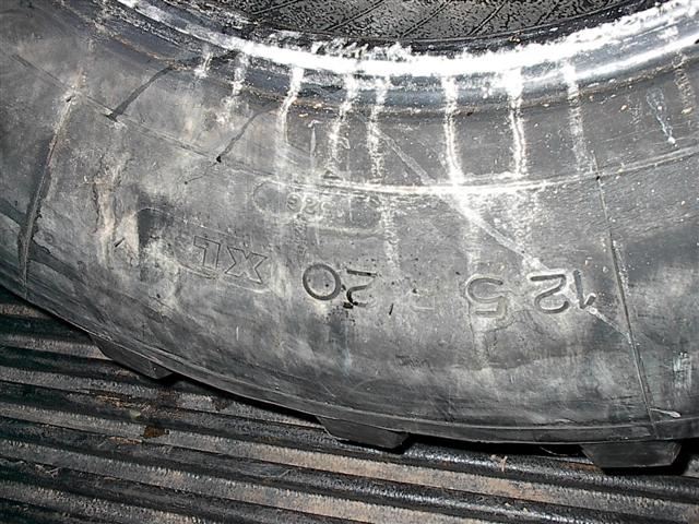 Close-up of a tire's tread pattern