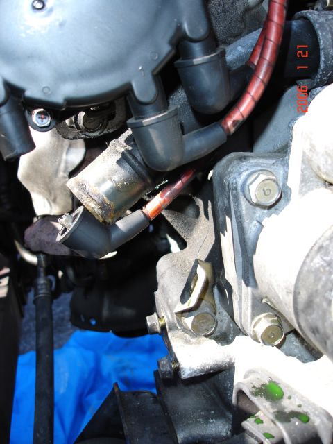 1993 Mazda MX-3 - bell housing side, front of gearbox looking at mounting bolts in vicinity of side starter motor