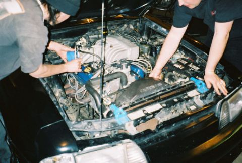 1990 Ford Mustang - ...getting back together. added a Typhoon intake, 70mm T.B., EGR delete kit, 24lb injertors, 70mass air & cold air intake. That took me out…