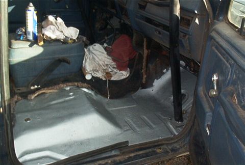 1986 Ford Bronco - Coated with rust bullet. one small can did two coats on my floorbards.