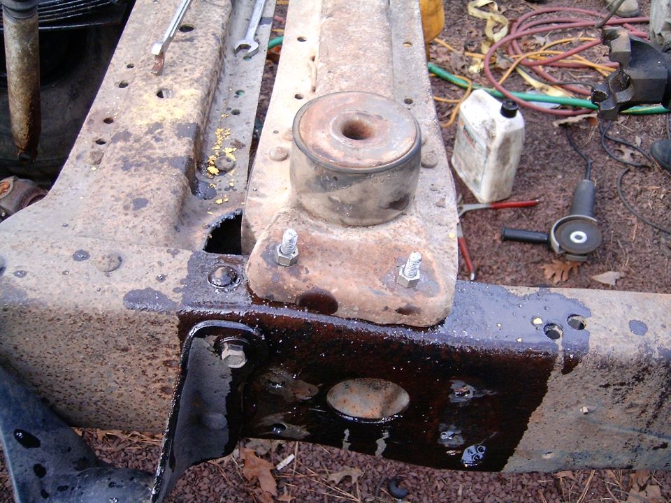 new crossmember bolted in place