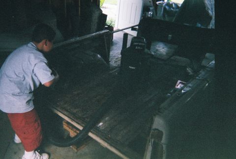 1967 Ford Bronco - Here is one of Krys helping clean out the tub.