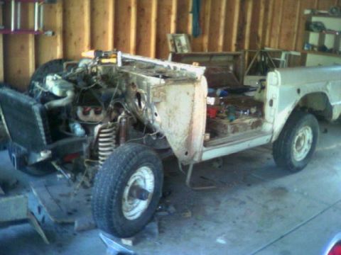 1967 Ford Bronco - Phone pic. The core support was rusted really bad by the fire wall to I decided to just cut it off, plans are to make one out of tube.