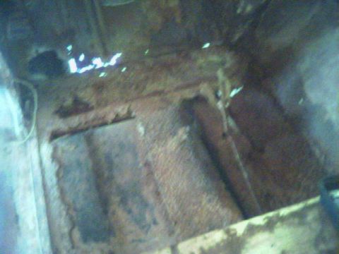 1967 Ford Bronco - Phone pic. This is the driver side under whats left of the flour you can see the auxiliary tank.