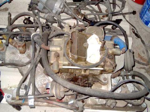 1988 Ford Bronco - EDL 3873 Performer intake, Holley 4160 4bbl. reman. carb, 1984 351W H.O.