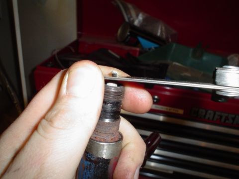 1981 Ford Bronco - The gap on this plug is 0.90 factory .053 is shown for comparasion