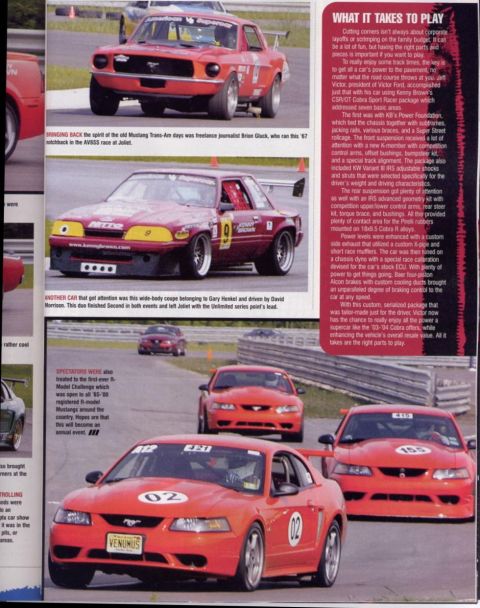 2000 Ford Mustang - Muscle Mustangs & Fast Fords magazine (03/2006 page 215) coverage of the "1st annual Cobra R challenge" at Autobahn in Joliet, IL from May,…