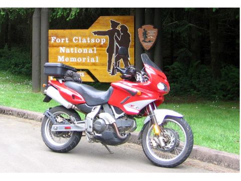 1976 Ford F-150 - Motorcycle parked at Fort Clatsop National Memorial, a historic site.