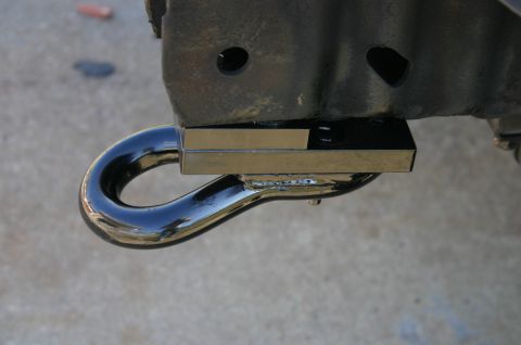 1994 Ford Bronco - A heavy-duty tow hook is mounted to the vehicle's chassis for recovery purposes.