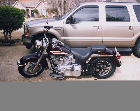 2006 Harley-Davidson Softail - Harley with the X in the background