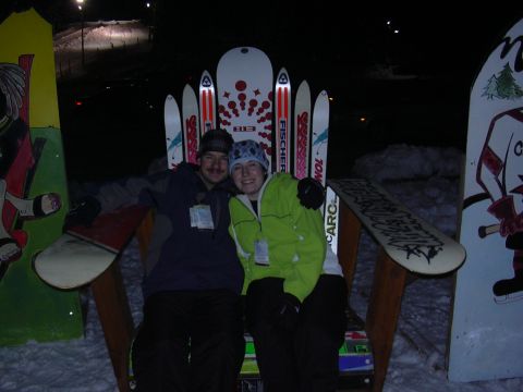 1997 Ford Probe - Allen & Me in a chair made out of skis & snowboards