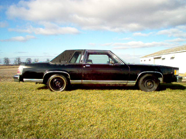 1985 Ford Crown Victoria LTD parked on grass, side view