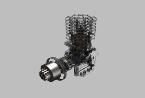 1994 Ford Bronco - A wireframe rendering displays a complex engine component, possibly a transmission or drive shaft assembly.