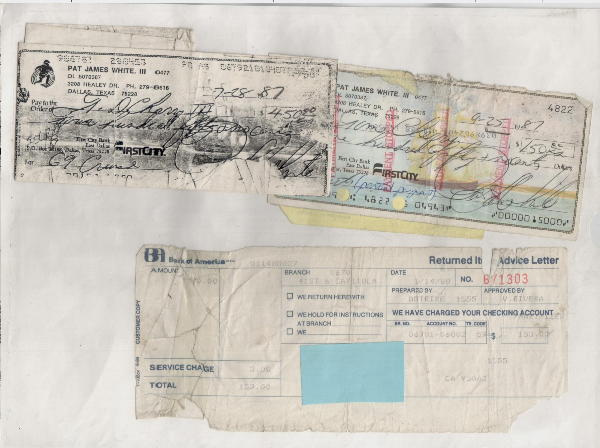 Pat White's bad checks