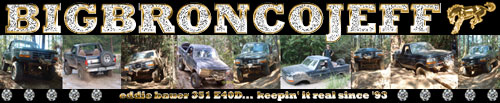 1993 Ford Bronco in mud, 3q-front view