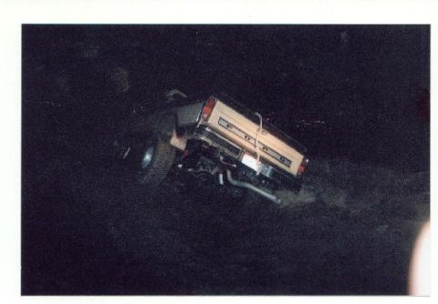 1979 Ford F-150 - Oops front view, the passenger side is only an inch from being smashed in by an dirt embankment.