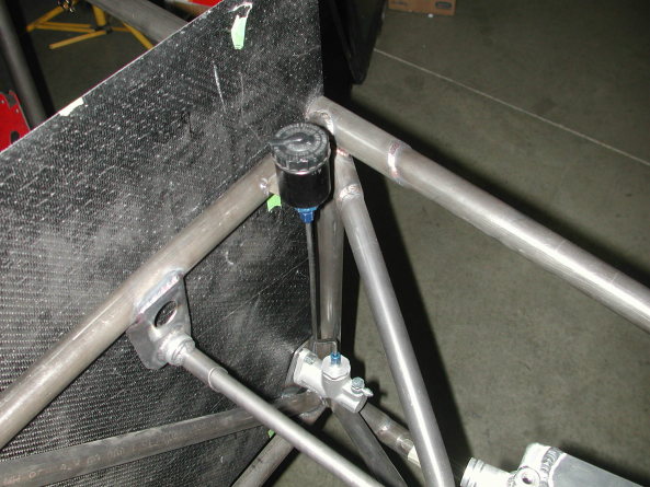Brake fluid reservoir and tubing on custom chassis