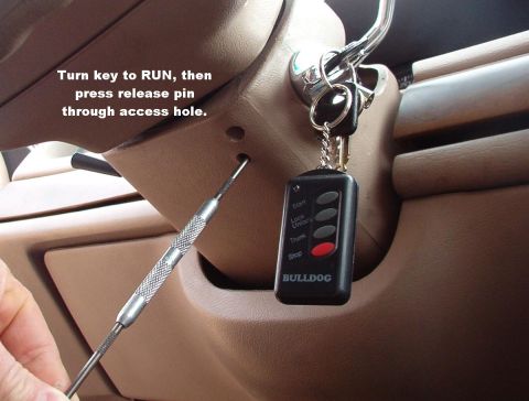 1994 Ford Crown Victoria - To do any work inside the column: first, remove the lock cylinder by turning the key to RUN, then pressing the release button through the a…