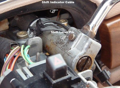 1994 Ford Crown Victoria - This is the shift lever pin. The knurled end just below the head retains it in the pot metal casting.
