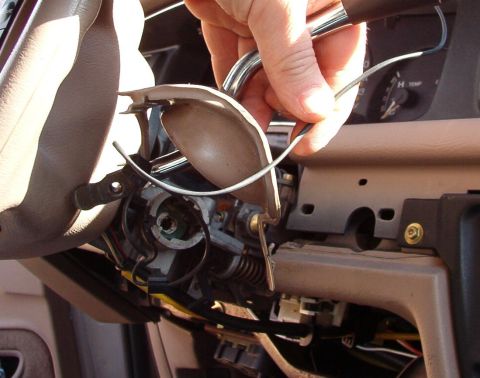 1994 Ford Crown Victoria - Feed the TCS wire through the boot & install the boot onto the lever.