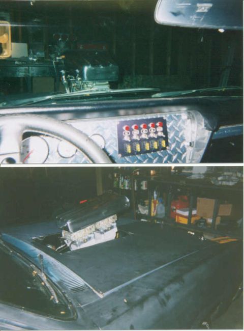 1967 Pontiac Lemans - view from inside with the first tunnel ram set up