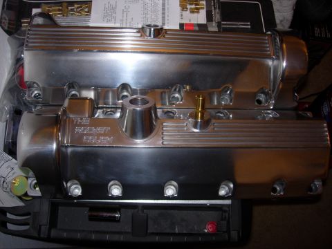1992 Ford Crown Victoria - Polished aluminum valve covers are shown, with text indicating "The Rocket" on the lower one.