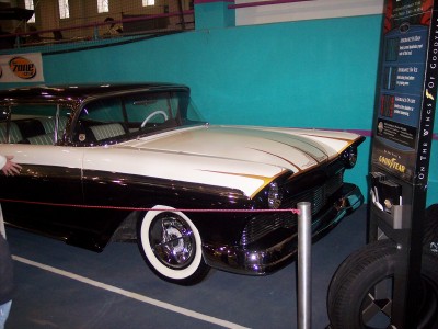 1972 Ford Ranchero - Two-tone 1957 Ford Fairlane 500 with whitewall tires and gold accents.