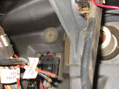 1988 Ford Bronco - inertia switch behind emergency brake pedal