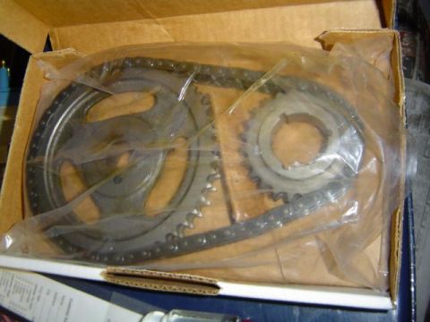 1979 Ford Bronco - A new timing chain and gear set is shown inside its original packaging.