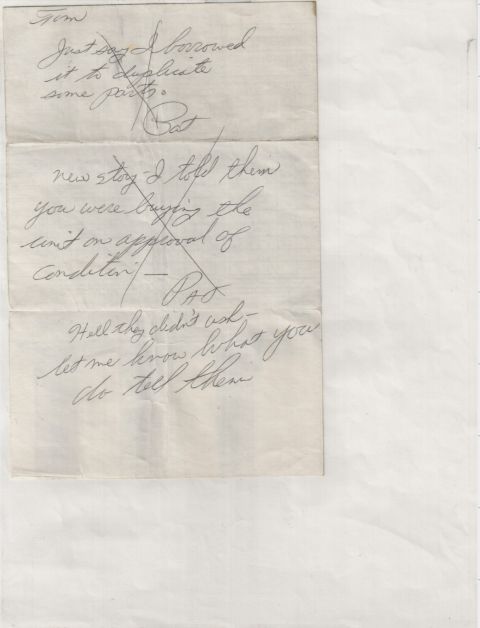 1965 Ford 427 - Pat Whites letter