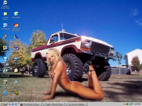 1996 Ford Bronco - A lifted 1978 Ford F-Series truck is shown with a woman in a bikini in front of it.