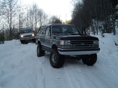 1989 Ford Bronco - A little tug and we were on our way