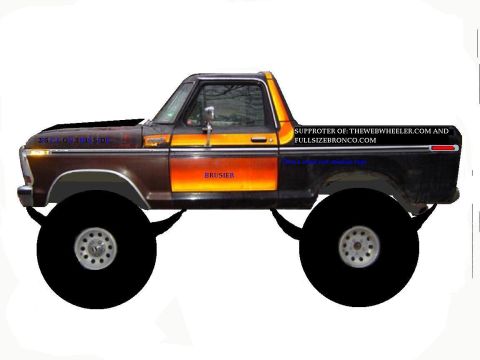1979 Ford Bronco - This modified Ford F-Series truck features a two-tone paint scheme and oversized wheels.