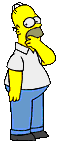 1996 Ford Bronco - Cartoon character Homer Simpson shown with hand to mouth in a thinking pose.